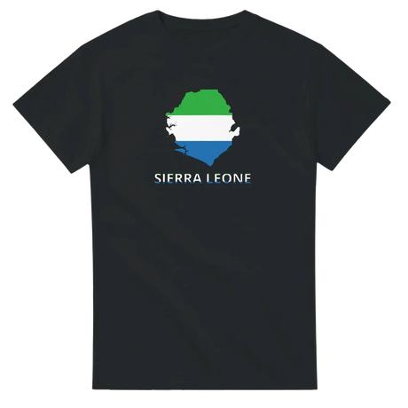 T-shirt drapeau sierra leone en carte - pixelforma