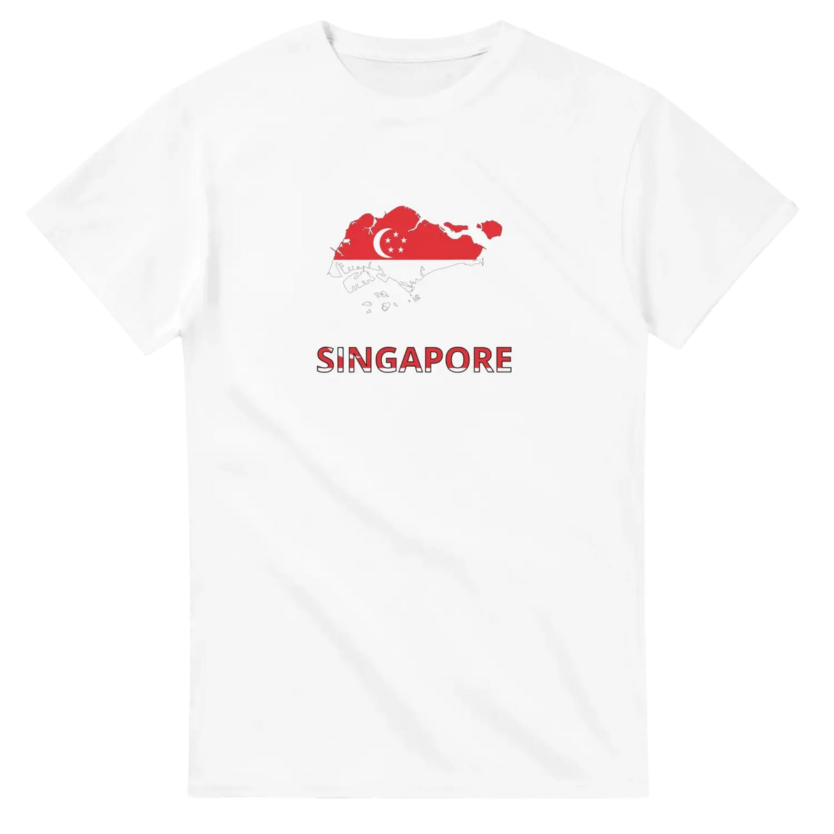 T-shirt drapeau singapour carte - pixelforma