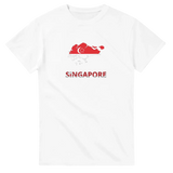 T-shirt drapeau singapour carte - pixelforma