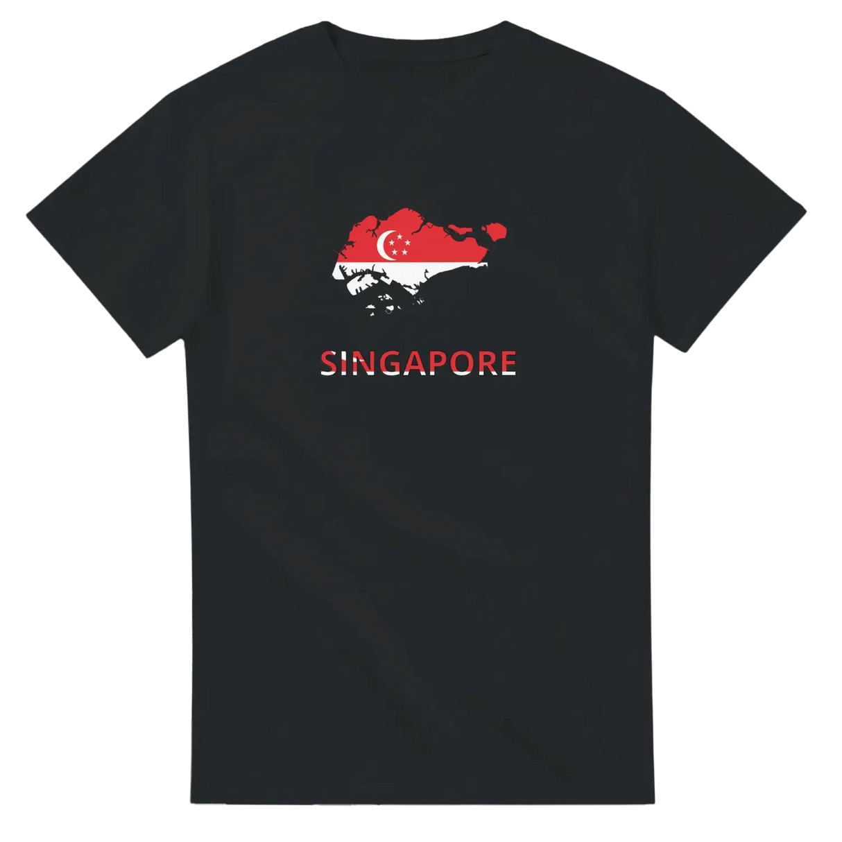 T-shirt drapeau singapour carte - pixelforma