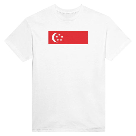 T-shirt drapeau singapour coton mélangé brodé
