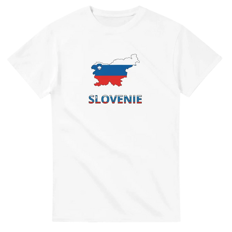 T-shirt drapeau slovénie en carte - pixelforma