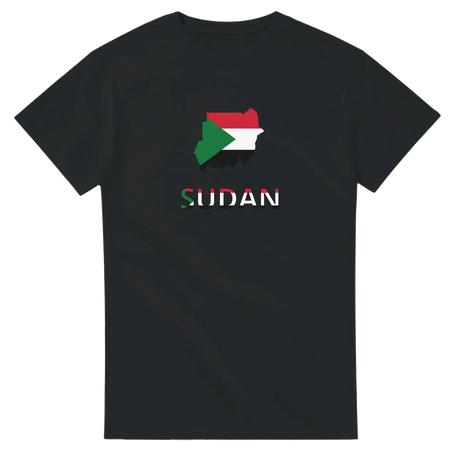 T-shirt drapeau soudan carte - pixelforma