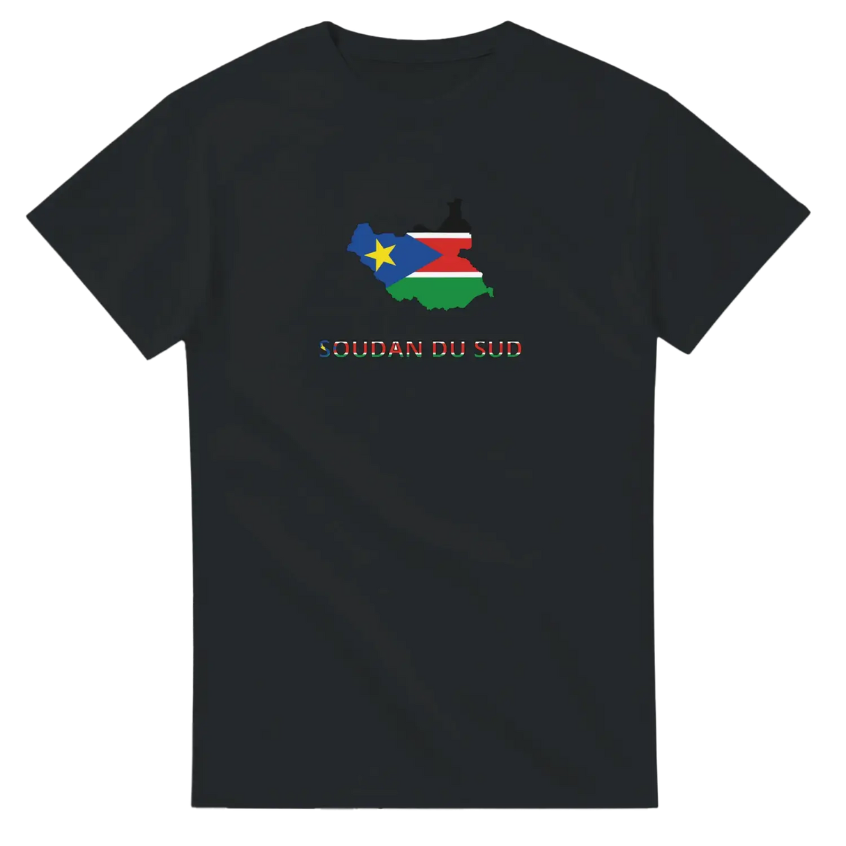 T-shirt drapeau soudan du sud en carte - pixelforma