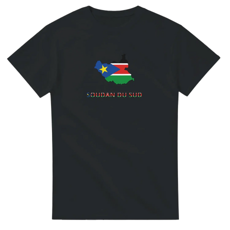 T-shirt drapeau soudan du sud en carte - pixelforma