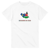 T-shirt drapeau soudan du sud en carte - pixelforma