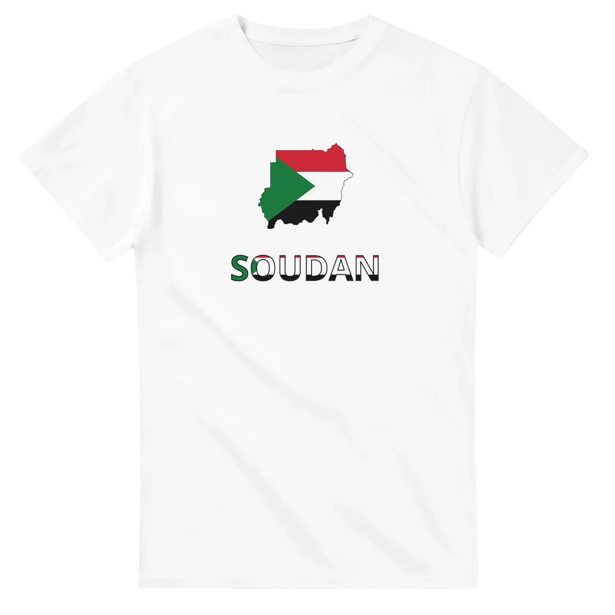 T-shirt drapeau soudan en carte - pixelforma