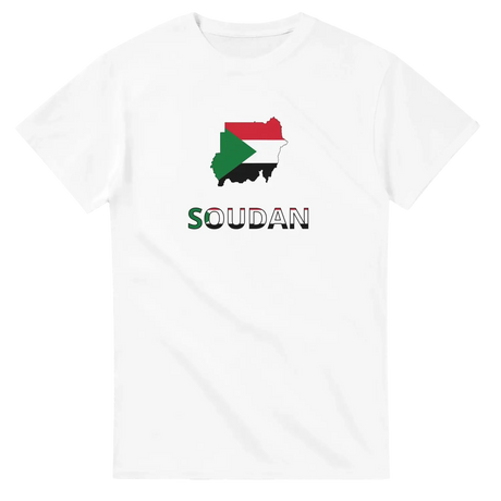 T-shirt drapeau soudan en carte - pixelforma