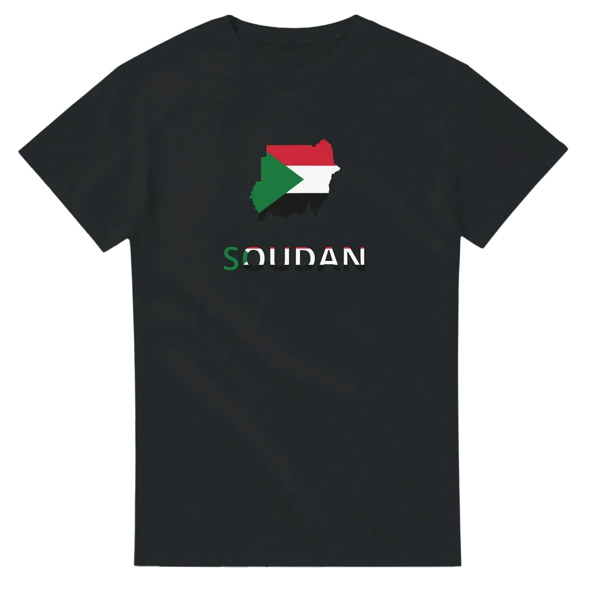 T-shirt drapeau soudan en carte - pixelforma