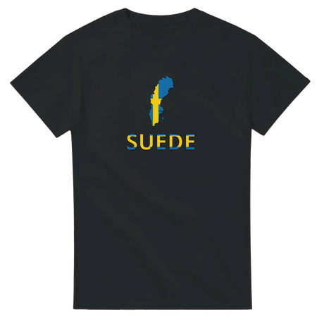 T-shirt drapeau suède en carte - pixelforma