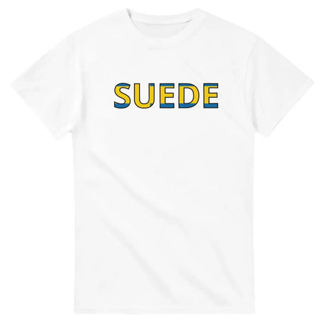 T-shirt Drapeau Suède en écriture - Pixelforma 