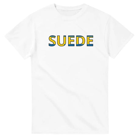 T-shirt drapeau suède en écriture - pixelforma