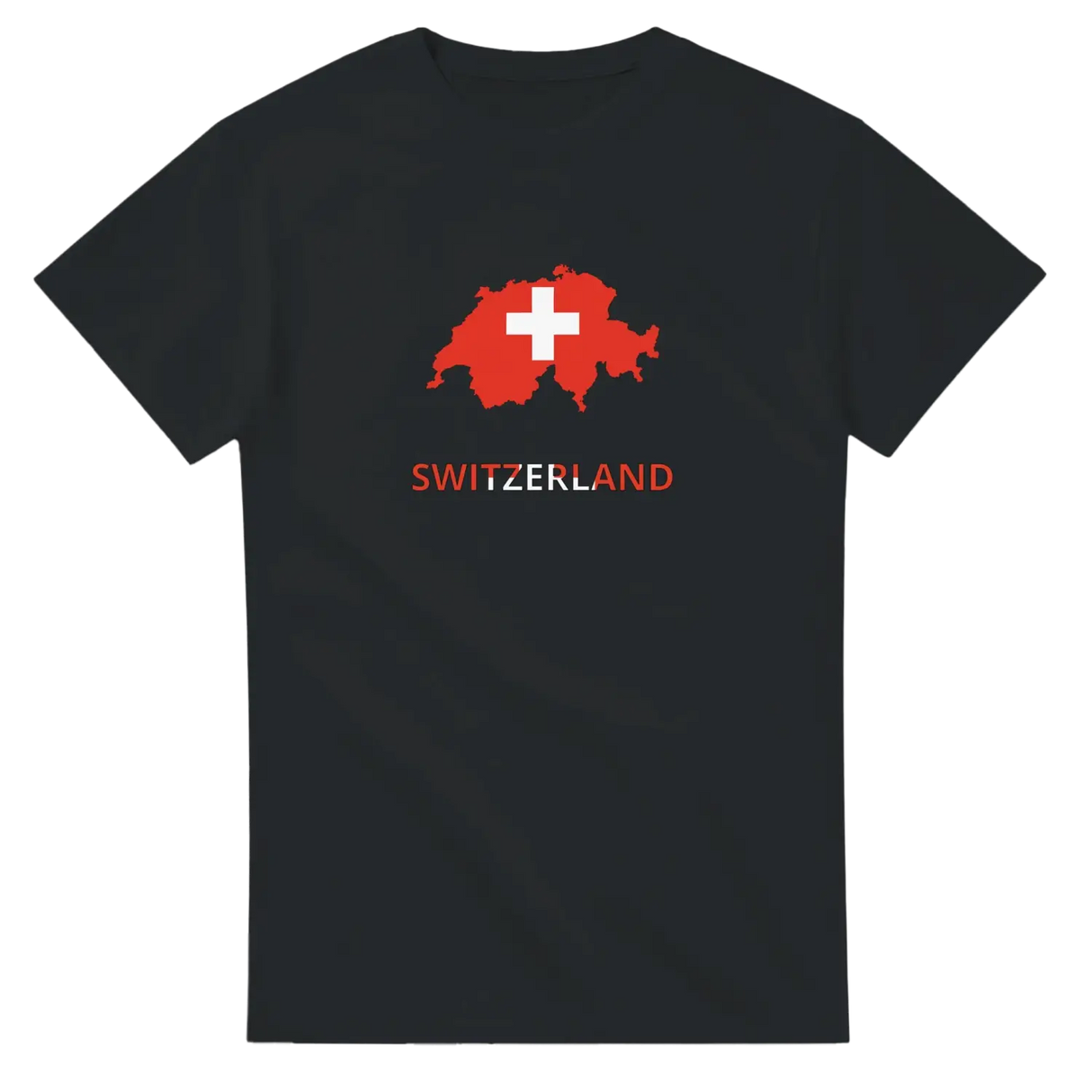 T-shirt drapeau suisse carte - pixelforma