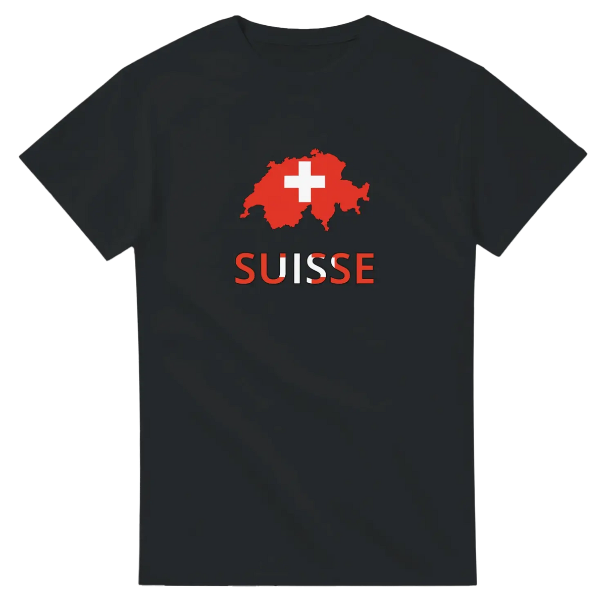 T-shirt drapeau suisse en carte - pixelforma