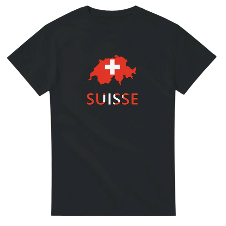 T-shirt drapeau suisse en carte - pixelforma