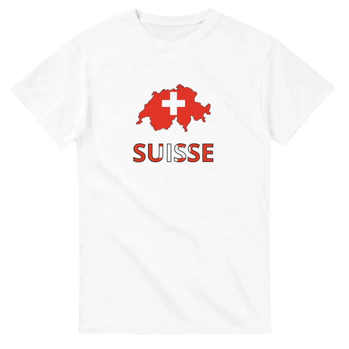 T-shirt drapeau suisse en carte - pixelforma