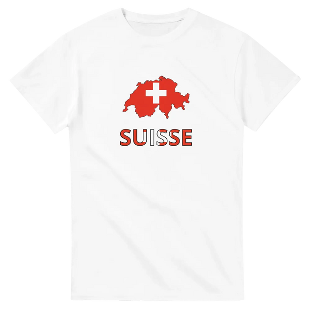 T-shirt drapeau suisse en carte - pixelforma