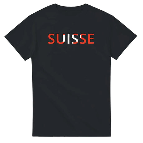 T-shirt drapeau suisse en écriture - pixelforma