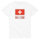 T-shirt drapeau suisse en texte - pixelforma