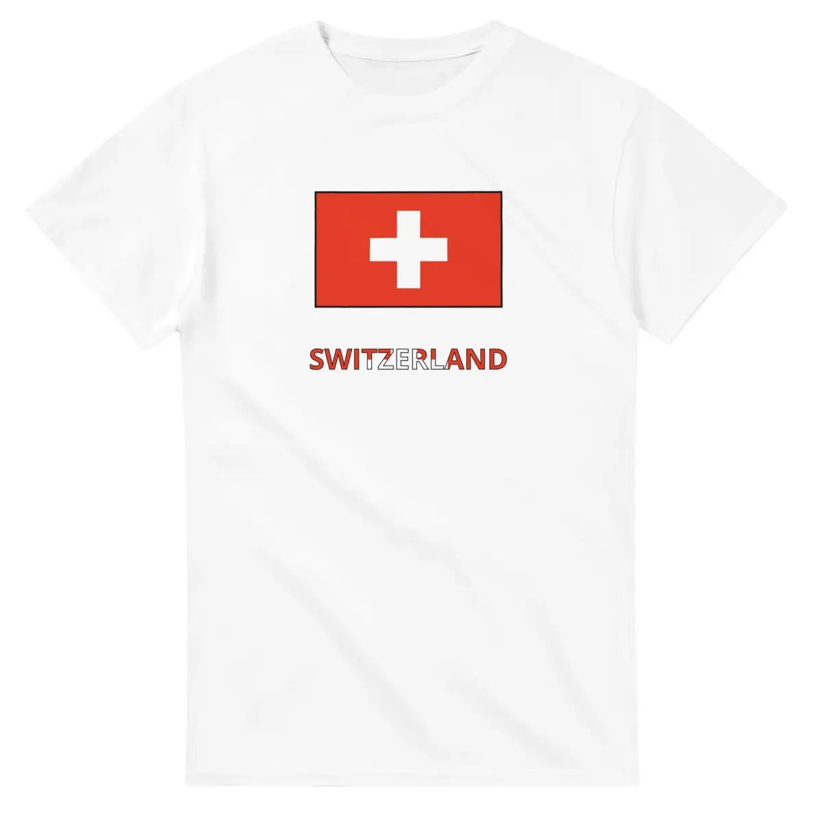 T-shirt Drapeau Suisse texte - Pixelforma 