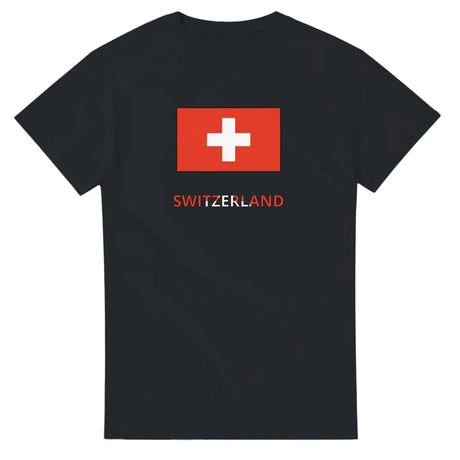 T-shirt Drapeau Suisse texte - Pixelforma 