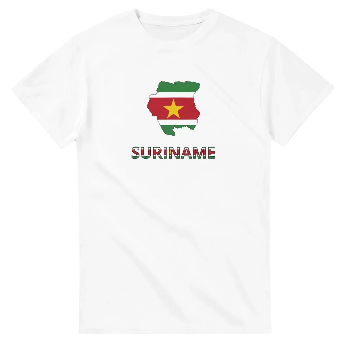 T-shirt drapeau suriname en carte - pixelforma