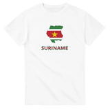 T-shirt drapeau suriname en carte - pixelforma