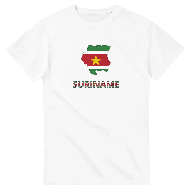 T-shirt drapeau suriname en carte - pixelforma