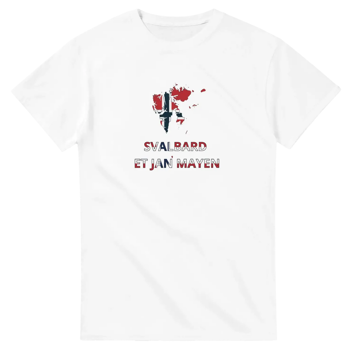 T-shirt drapeau svalbard et jan mayen en carte - pixelforma