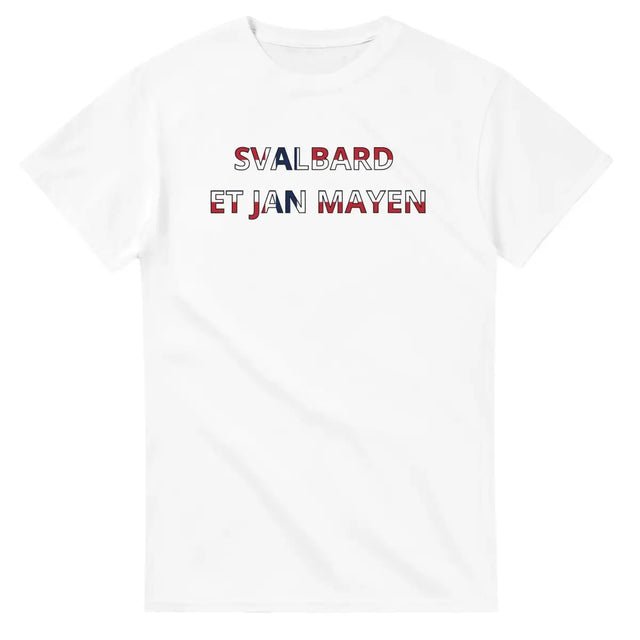 T-shirt Drapeau Svalbard et Jan Mayen en écriture - Pixelforma 