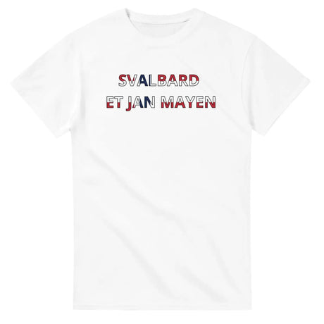 T-shirt drapeau svalbard et jan mayen en écriture - pixelforma