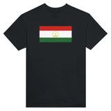 T-shirt drapeau tadjikistan brodé en coton mélangé