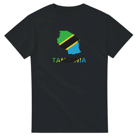 T-shirt drapeau tanzanie carte - pixelforma