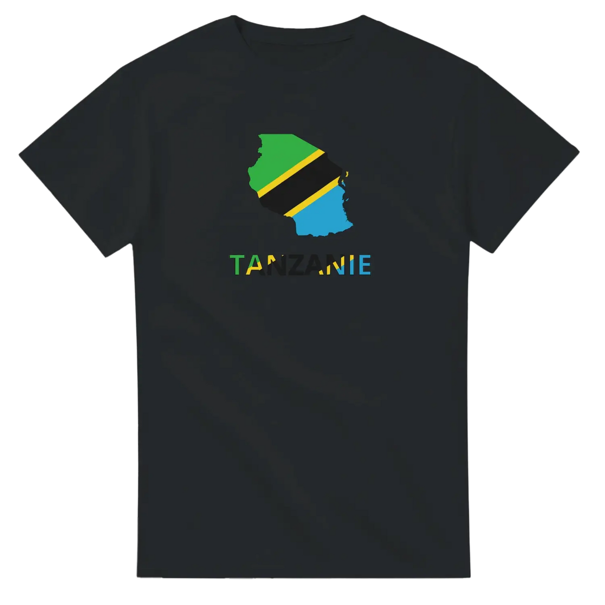 T-shirt drapeau tanzanie en carte - pixelforma