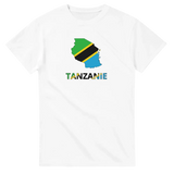 T-shirt drapeau tanzanie en carte - pixelforma