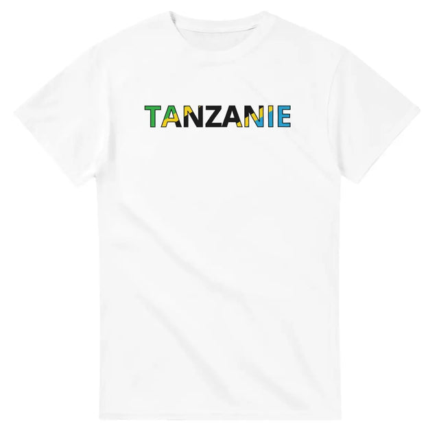 T-shirt Drapeau Tanzanie en écriture - Pixelforma 