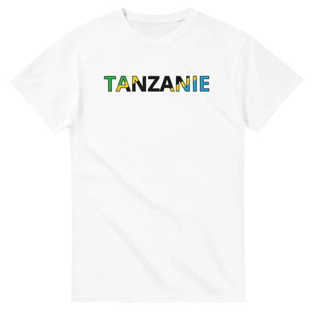 T-shirt drapeau tanzanie en écriture - pixelforma