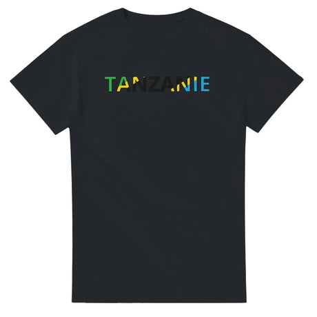 T-shirt drapeau tanzanie en écriture - pixelforma