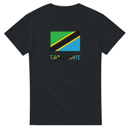 T-shirt drapeau tanzanie en texte - pixelforma