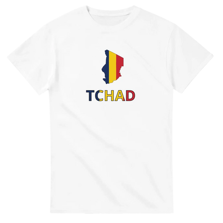 T-shirt drapeau tchad en carte - pixelforma