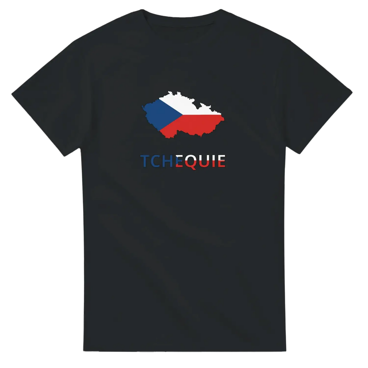 T-shirt drapeau tchéquie en carte - pixelforma