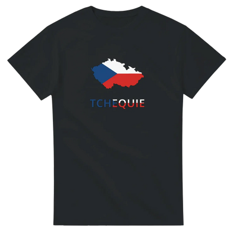 T-shirt drapeau tchéquie en carte - pixelforma