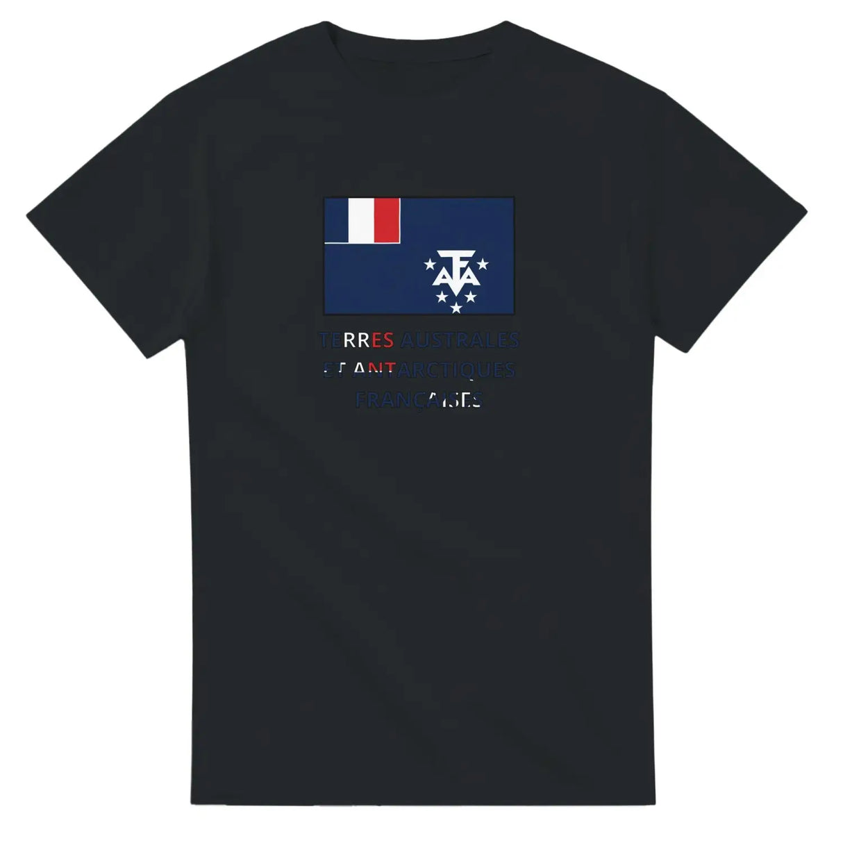 T-shirt drapeau terres australes et antarctiques françaises en texte - pixelforma