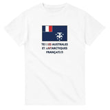 T-shirt drapeau terres australes et antarctiques françaises en texte - pixelforma