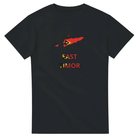 T-shirt drapeau timor oriental carte - pixelforma