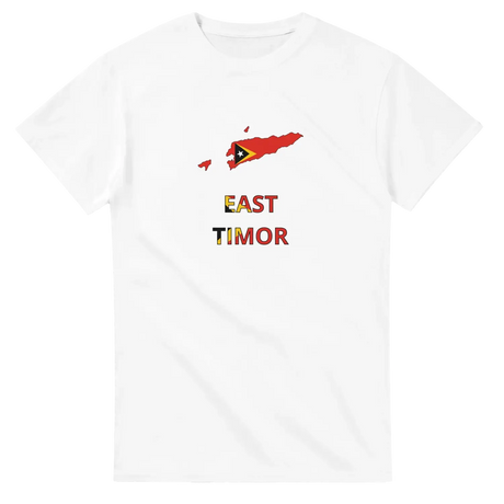 T-shirt drapeau timor oriental carte - pixelforma