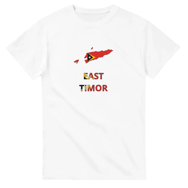 T-shirt drapeau timor oriental carte - pixelforma