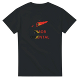 T-shirt drapeau timor oriental en carte - pixelforma