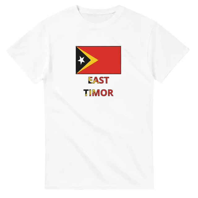 T-shirt drapeau timor oriental texte - pixelforma