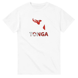 T-shirt drapeau tonga en carte - pixelforma